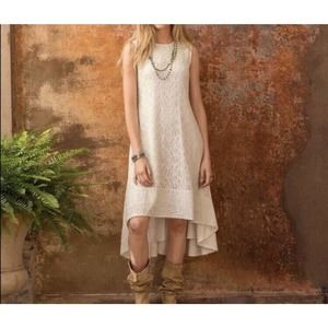 NWT Sundance Womens Inner Grace Dress Size 6 Hi Low Hem Lace Cream Sleeveless